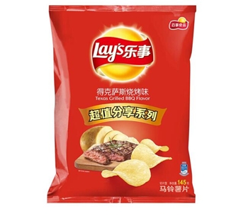 乐事（Lay’s）薯片 零食 休闲食品 得克萨斯烧烤味 145g 百事食品