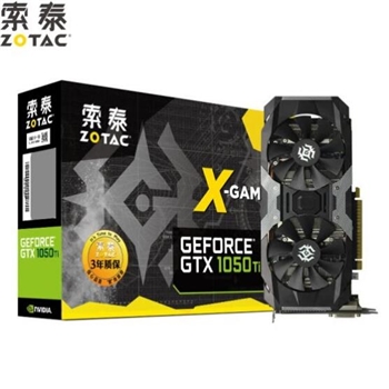 ZOTAC GeForce GTX1050Ti-4GD5 X-GAMING OC 1354-1468MHz / 7008MHz 4G / 128bit GDDR5 PCI-E Graphics