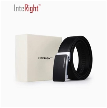 INTERIGHT leather men's light business automatic buckle belt gift box 